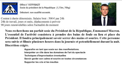 Casting : France Travail recherche un parfait sosie du Président pour le remplacer lors des bains de foule.